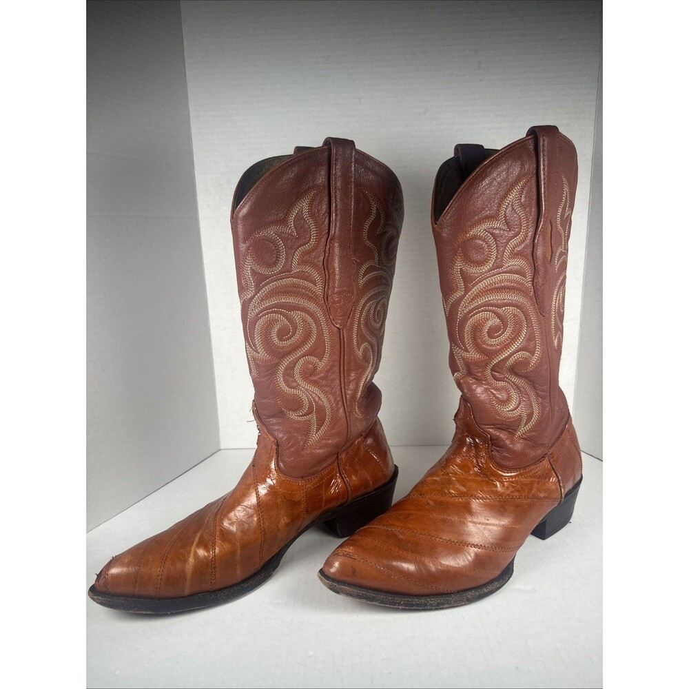 Vtg Los Altos Cowboy Boots Size 9.5 EE Western Mexico Genuine Eel